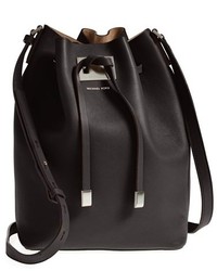Black Leather Bucket Bag