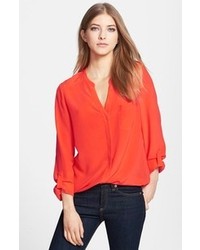 Red Long Sleeve Blouse