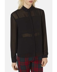Black Chiffon Dress Shirt