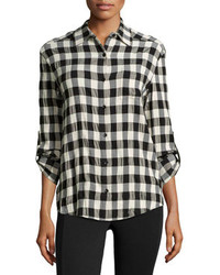 Black and White Check Dress Shirt