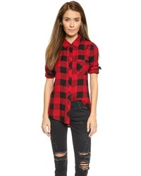 Red and Black Check Dress Shirt