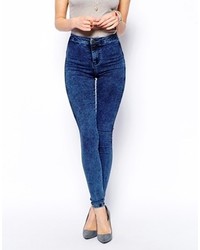 Blue Acid Wash Skinny Jeans