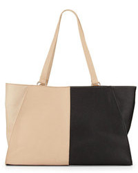 Black and Tan Leather Tote Bag