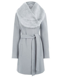 Grey Fur Collar Coat