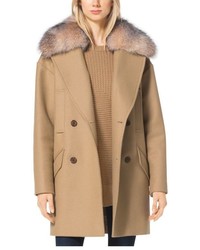 Tan Fur Collar Coat