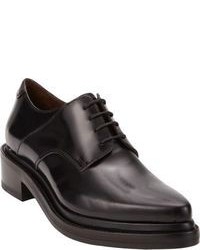 Black Chunky Leather Oxford Shoes