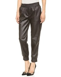 Black Leather Sweatpants