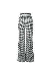 Black and White Check Wide Leg Pants