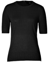 Black Short Sleeve Sweater