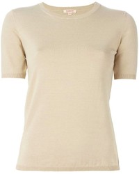 Beige Short Sleeve Sweater