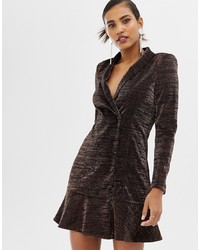 Dark Brown Tuxedo Dress