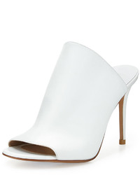 White Leather Mules