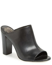 Black Leather Mules