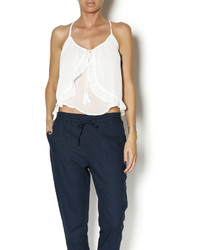 White Ruffle Tank