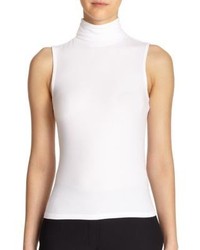 White Sleeveless Turtleneck