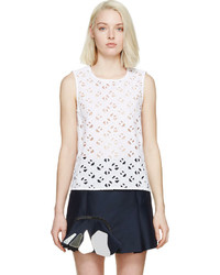 White Eyelet Sleeveless Top