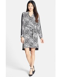 Black and White Leopard Chiffon Shirtdress