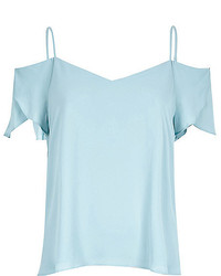 Light Blue Off Shoulder Top