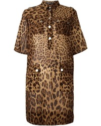 Brown Leopard Shirtdress