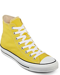Yellow Canvas High Top Sneakers