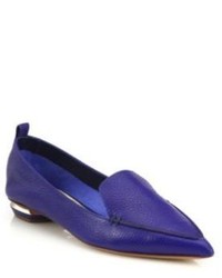 Blue Leather Loafers