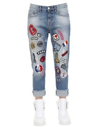 Blue Embroidered Jeans