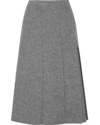 Grey Wool Midi Skirt