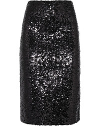 Black Sequin Pencil Skirt