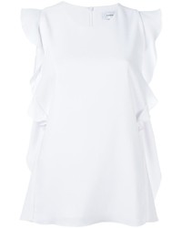 White Ruffle Sleeveless Top