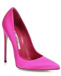 Hot Pink Satin Pumps