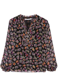 Black Print Long Sleeve Blouse