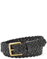 Black Woven Leather Belt