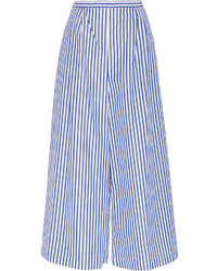 Light Blue Vertical Striped Wide Leg Pants