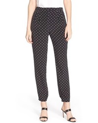 Black and White Polka Dot Tapered Pants