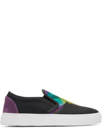 Multi colored Canvas Slip-on Sneakers