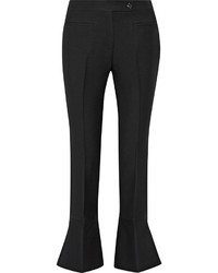 Black Wool Flare Pants