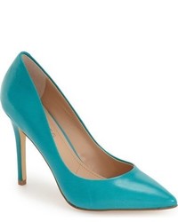 Teal Leather Pumps
