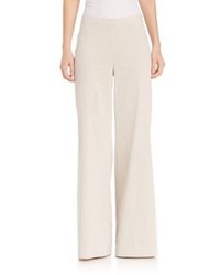 Beige Linen Wide Leg Pants