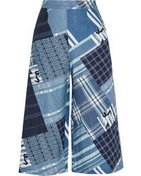 Blue Print Wide Leg Pants