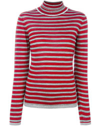 Red Horizontal Striped Turtleneck