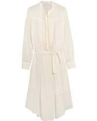 White Linen Midi Dress
