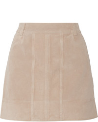 Beige Suede Mini Skirt