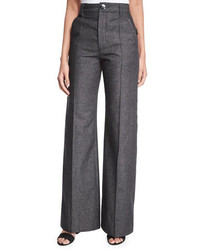 Black Denim Wide Leg Pants