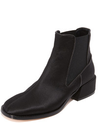 Black Satin Ankle Boots