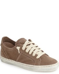 Brown Suede Low Top Sneakers
