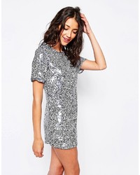 Light Blue Sequin Shift Dress