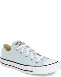 Light Blue Canvas Low Top Sneakers