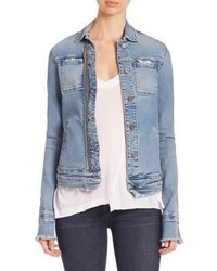 Light Blue Ripped Denim Jacket