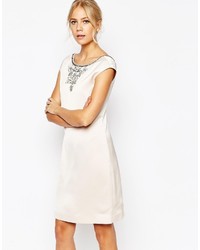 White Embellished Shift Dress