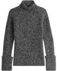 Charcoal Knit Wool Turtleneck